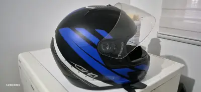 Casco integral negro y azul, certificado - miniatura 3