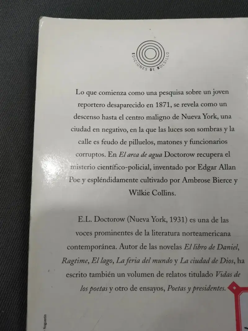 Libro 'El arca de agua' de E.L. Doctorow - 3