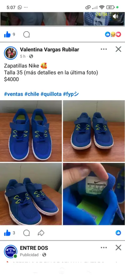 Zapatillas Nike azul talla 35 - miniatura 1