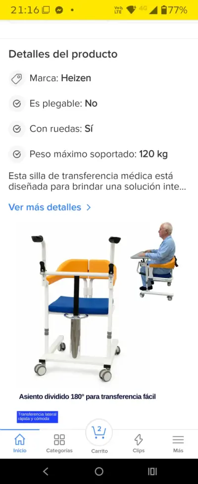 Silla de transferencia Heizen - miniatura 1