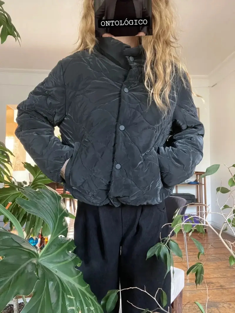 parka / chaqueta negra efecto grafito - 2