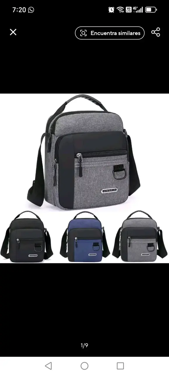 Bolso bandolera casual gris - 1