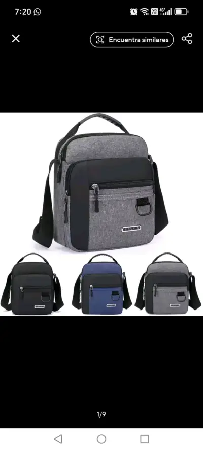 Bolso bandolera casual gris - miniatura 1