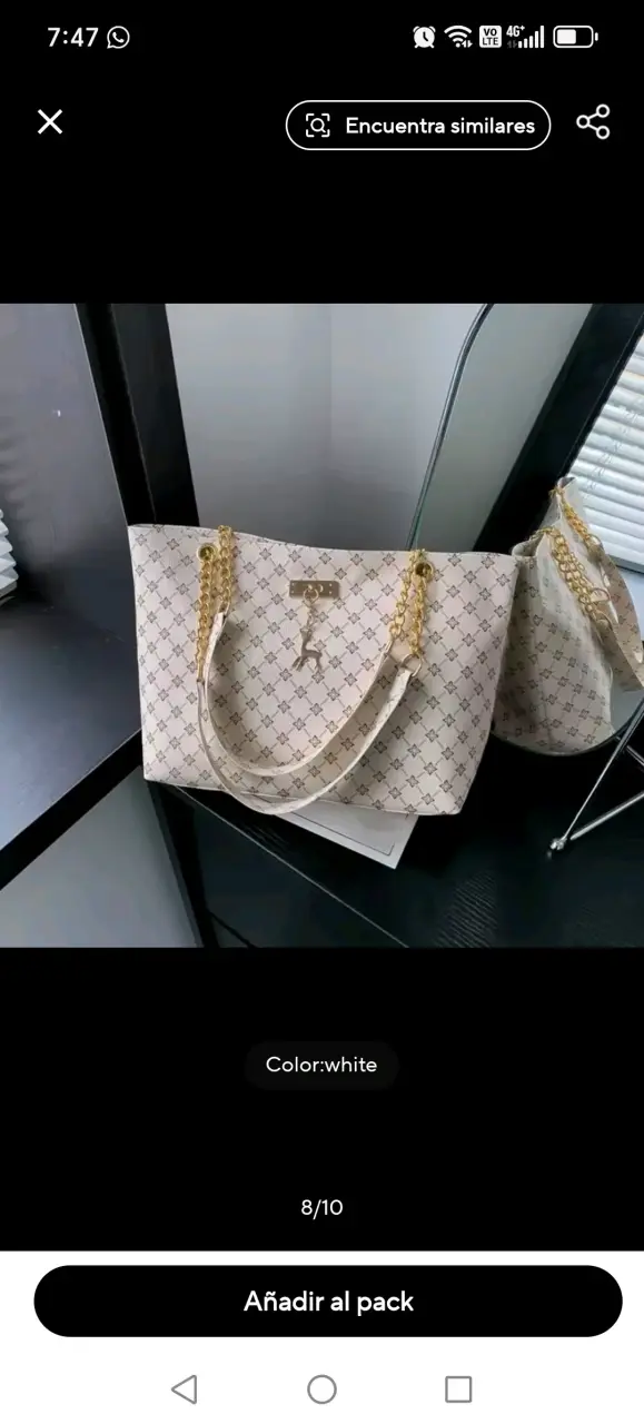 Bolso tote marrón con cadenas - 2