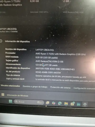 Notebook Lenovo gris claro - miniatura 4