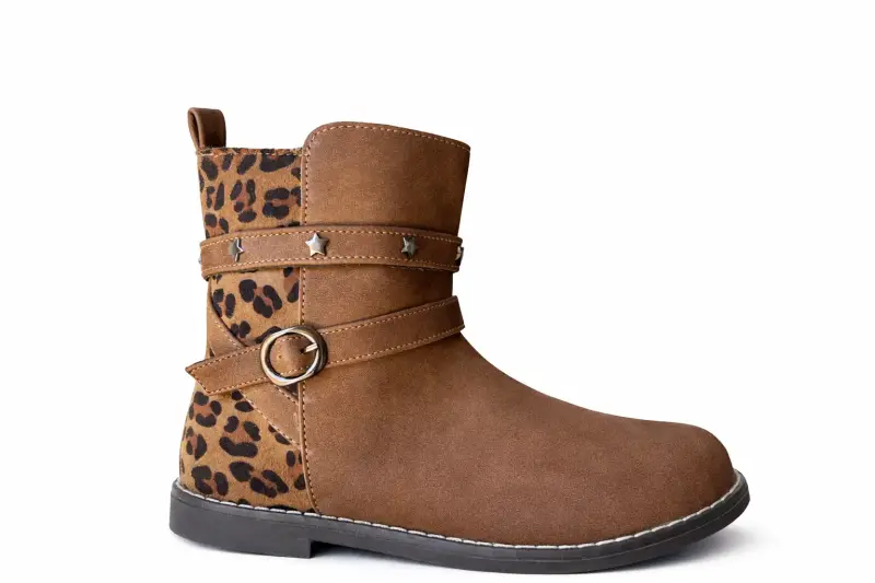 Botas café con estampado leopardo N*31 - 1