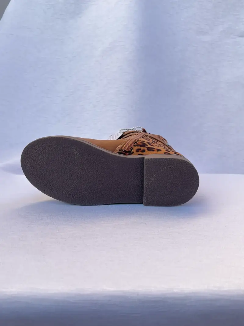 Botas café con estampado leopardo N*31 - 3