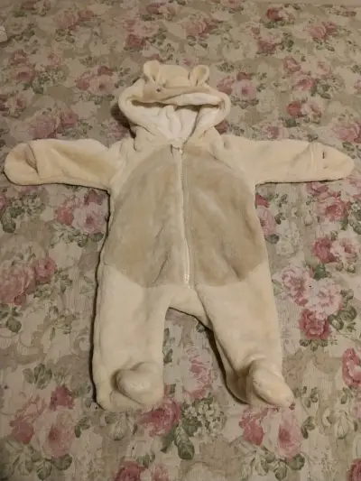 Enterito peluche bebé beige - miniatura 1
