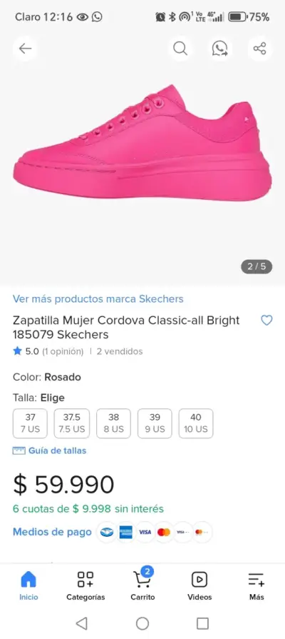 Zapatillas rosadas Skechers - miniatura 3