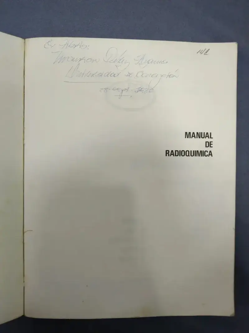 Libro Manual De Radioquimica De Gamboa Loyarte - 2