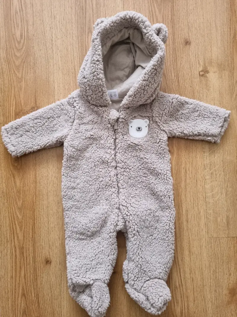 Enterito de polar para bebé beige