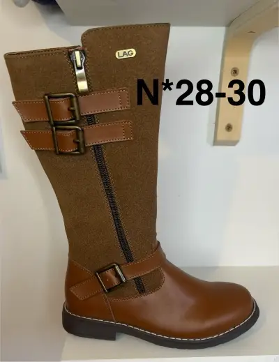 Botas altas marrones con hebillas - miniatura 2