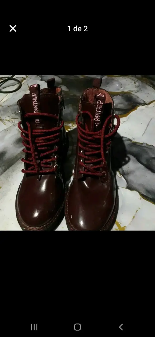 Botas burdeo de cuero - 2