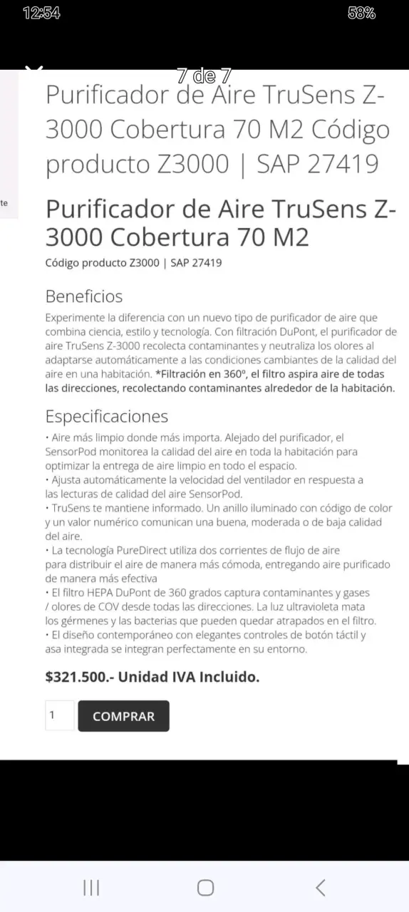 Purificador de Aire TruSens Z-3000 - 1