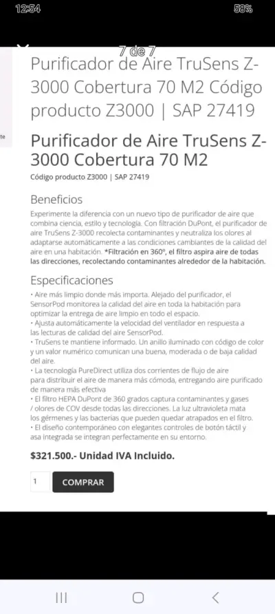 Purificador de Aire TruSens Z-3000 - miniatura 1