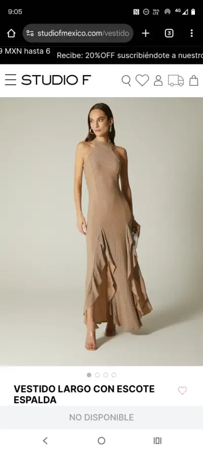 Vestido largo con glitter - miniatura 1