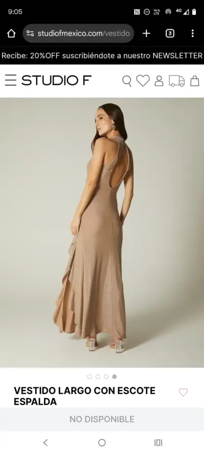 Vestido largo con glitter - miniatura 2