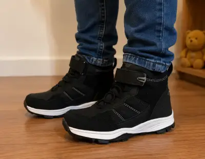Botin zapatilla negras para niños - miniatura 1