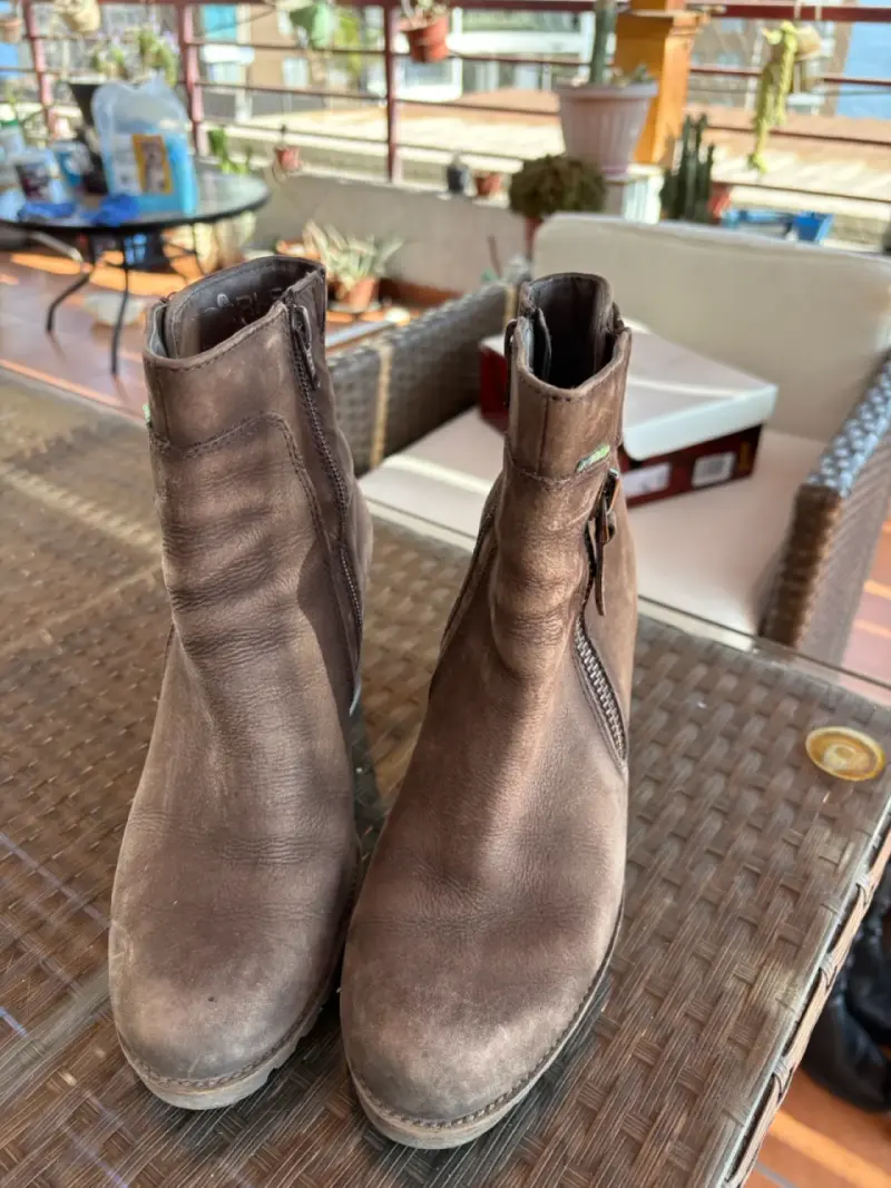 Botines de cuero marrón - 1