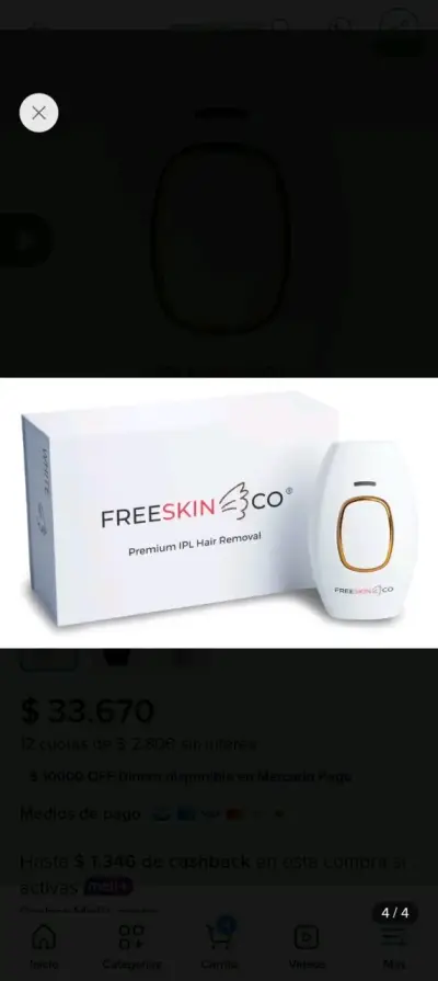Depiladora Laser IPL FreeSkin Co blanca - miniatura 1