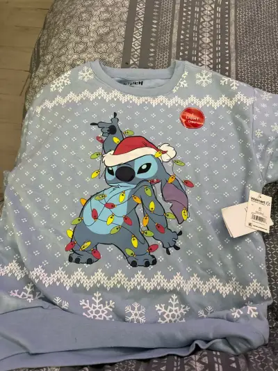 Polerón Stitch Navideño Azul con luces - miniatura 1