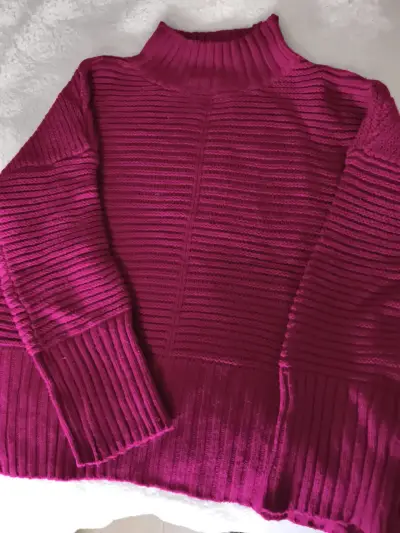 Suéter de punto fucsia - miniatura 1