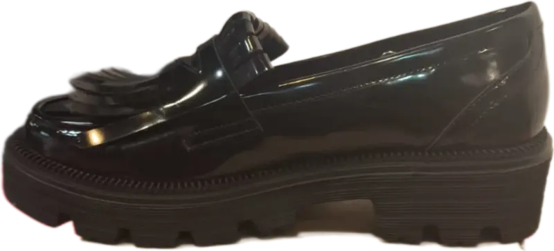 Zapato mocasín negro con plataforma - 1