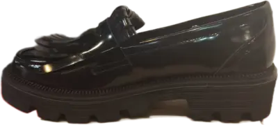 Zapato mocasín negro con plataforma - miniatura 1