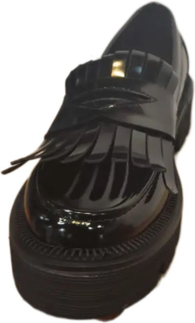 Zapato mocasín negro con plataforma - miniatura 2