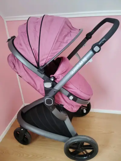 Coche de bebé 3 en 1 rosa - miniatura 4