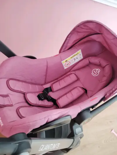 Coche de bebé 3 en 1 rosa - miniatura 5