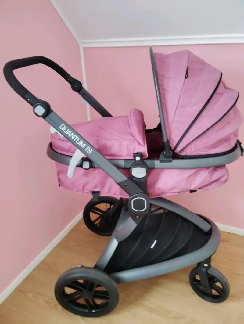 Coche de bebé 3 en 1 rosa - 6