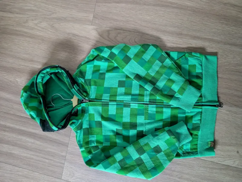 Polerón verde con capucha Minecraft - 2