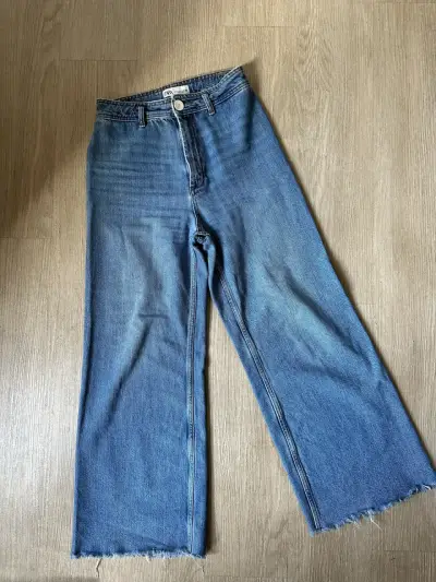 Jeans de pierna ancha azul - miniatura 1
