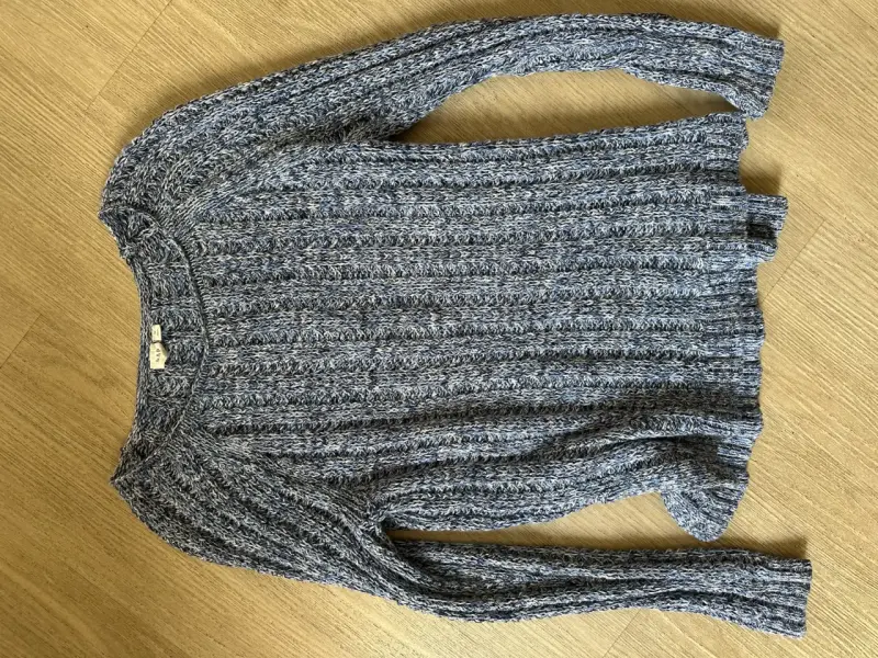 Suéter de punto gris jaspeado - 1