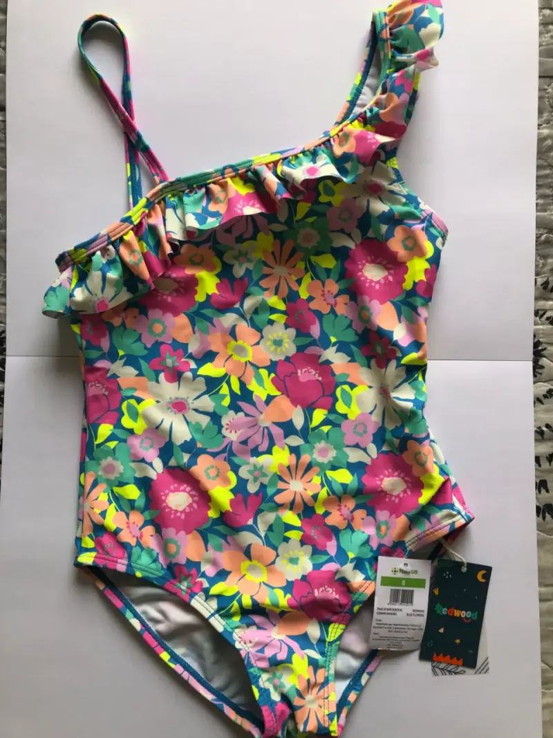 Traje de baño floral un hombro - 1