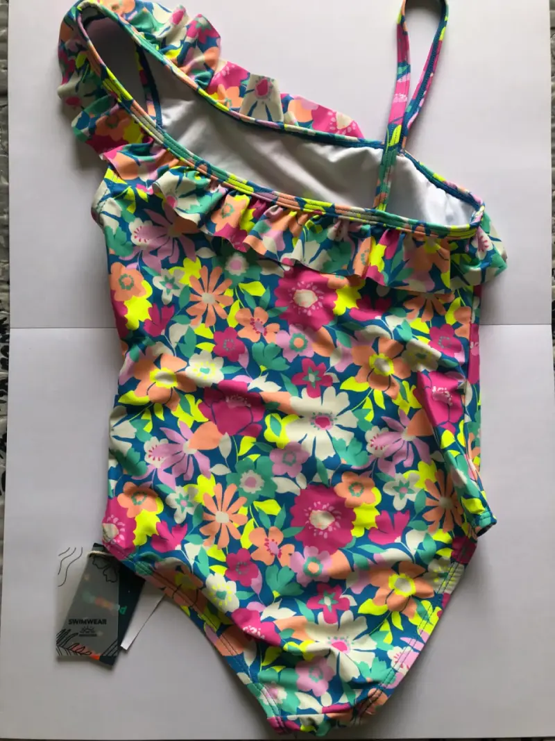 Traje de baño floral un hombro - 2
