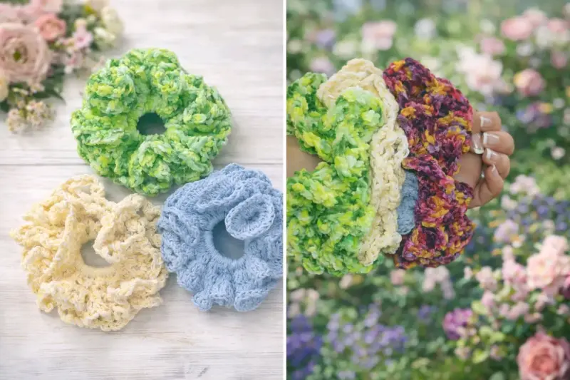 Colección de scrunchies tejidos