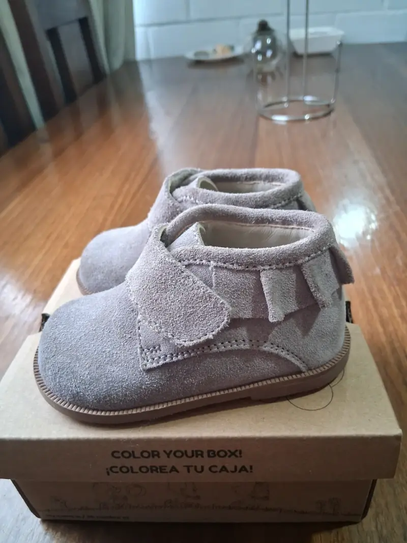 Zapatos bebé de gamuza gris - 3