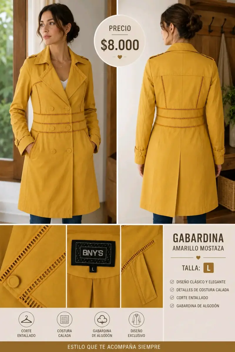 Gabardina amarilla mostaza