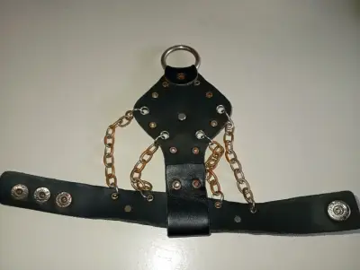 Pulsera/muñequera Gótica/Rockera De Cuero - miniatura 3