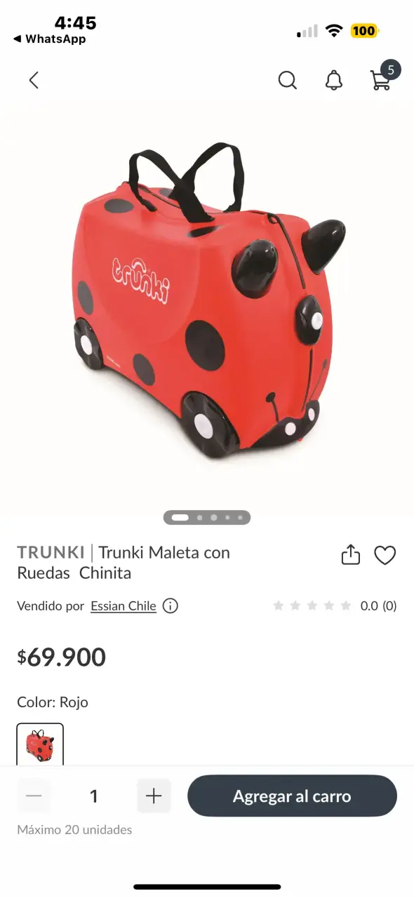 Maleta infantil Trunki roja - 2