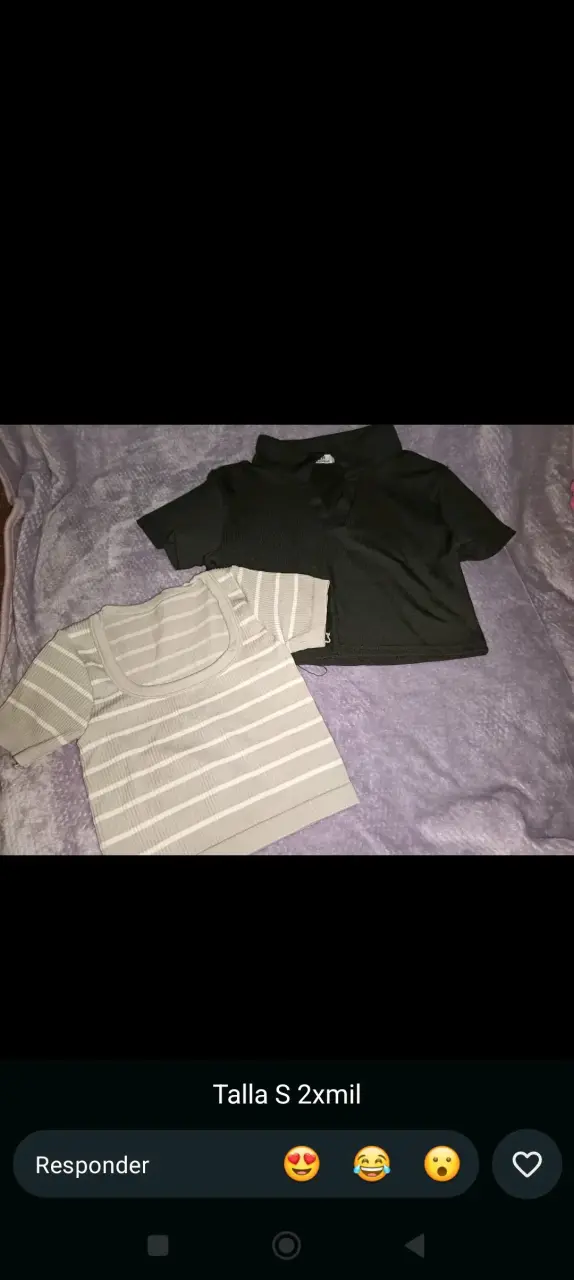 Poleras talla S en negro y beige