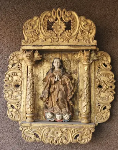 Retablo religioso con figura - miniatura 1