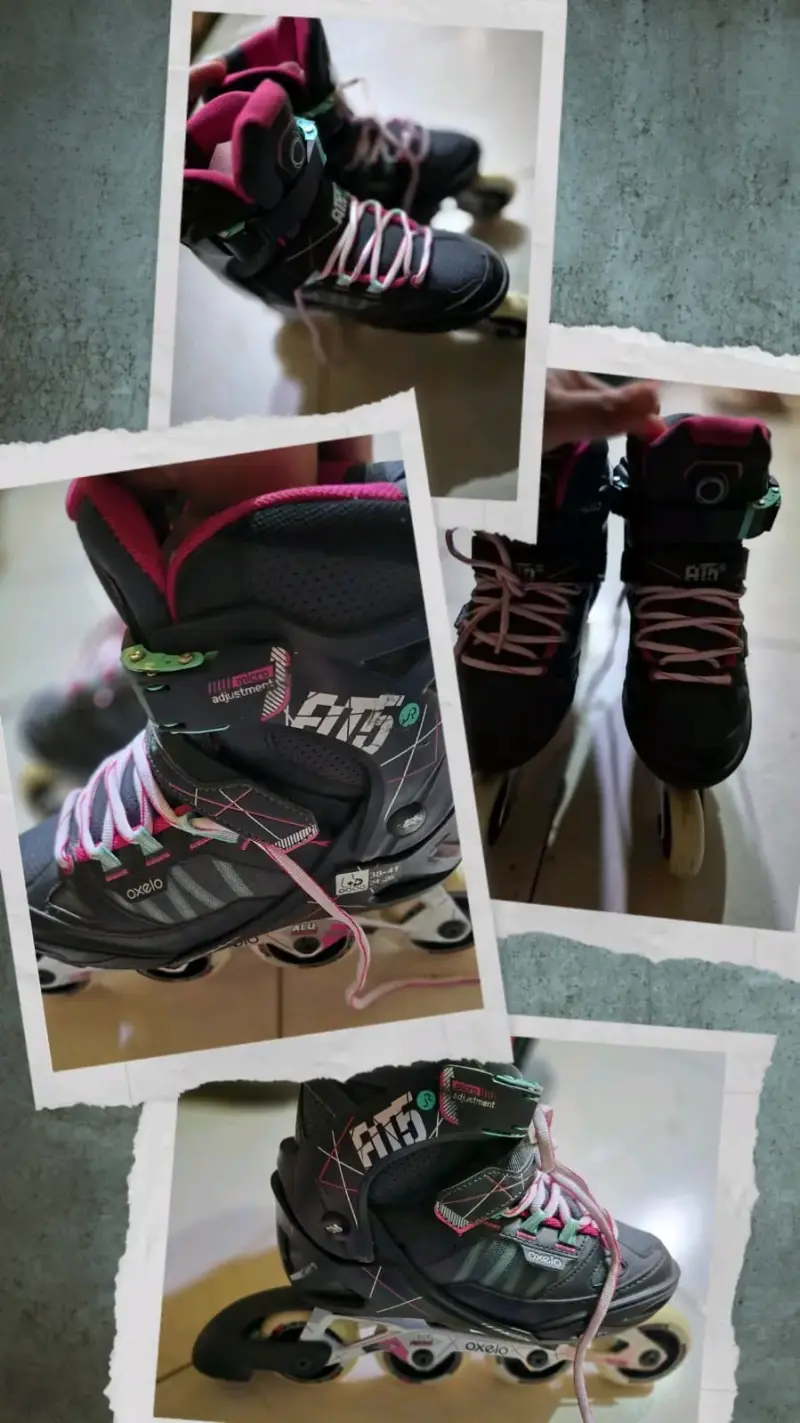Patines en línea negros y rosados