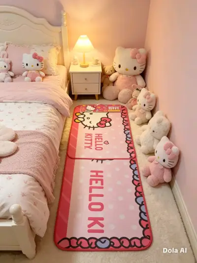 Alfombra Hello Kitty rosa - miniatura 1
