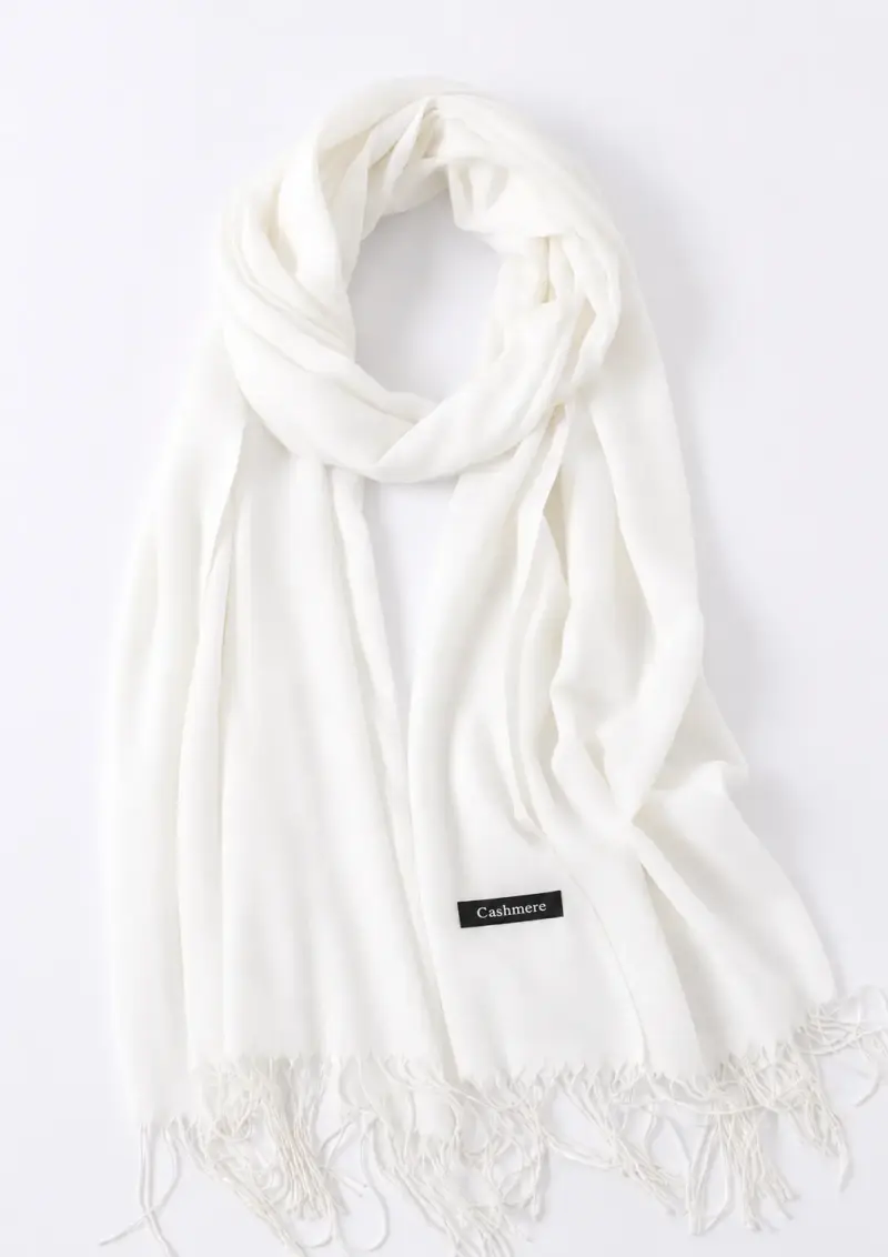 Bufanda de cashmere blanca