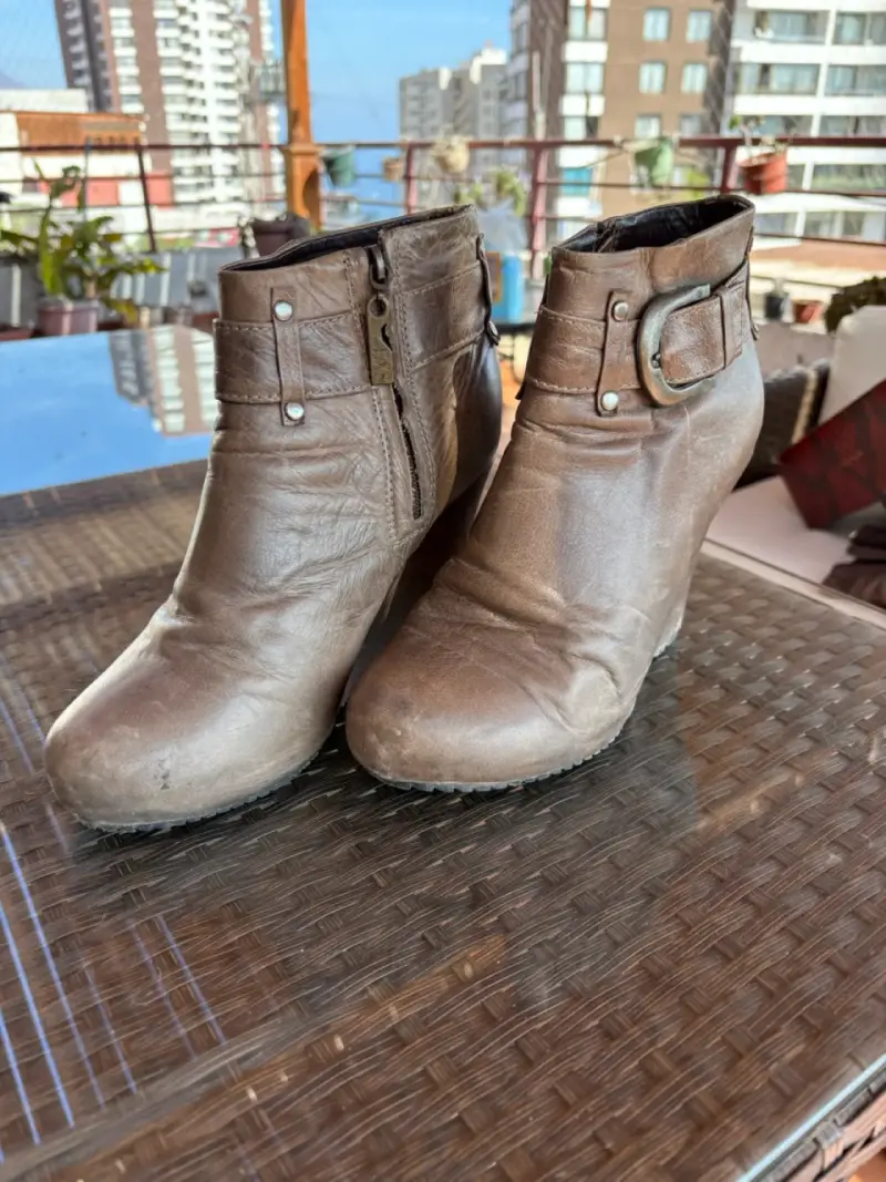 Botines de cuero marrón - 2