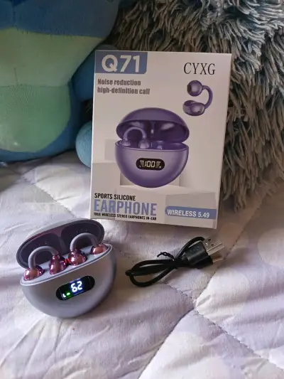 Audífonos inalámbricos Q71 morados - miniatura 1