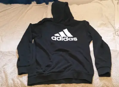 Polerón negro Adidas con capucha - miniatura 1